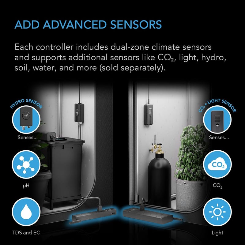 AC Infinity مخرج AI+، جهاز التحكم في البيئة، شريط الطاقة الذكي WiFi، درجة حرارة ورطوبة مزدوجة، تحكم فردي في 8 مقابس، استهداف AI، ترموستات للبيوت الزجاجية، الأكواريوم، التيراريوم، المنزل، 1800 واط - Image 5